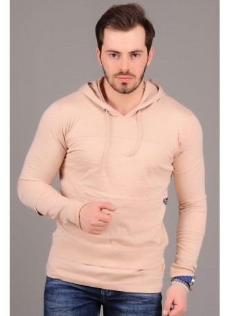 Kapşonlu Bej Sweat