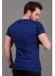 Kare Desenli Mavi T-shirt