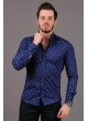 Sembol Desenli Mavi Gömlek