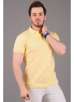 Kırçıllı Polo Yaka Sarı T-Shirt