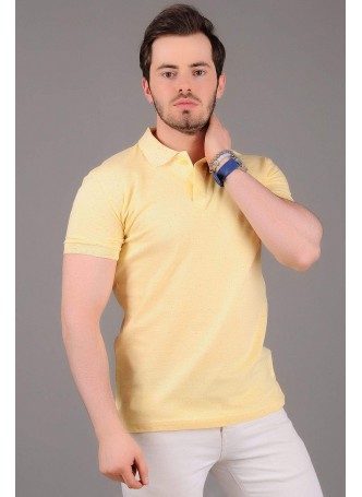 Kırçıllı Polo Yaka Sarı T-Shirt