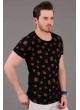 Kare Desenli Siyah T-shirt