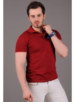 Polo Yaka Bordo T-Shirt
