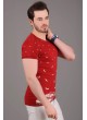 Yarasa Desenli Kırmızı T-Shirt