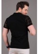 Polo Yaka Sarı Karali Siyah T-Shirt