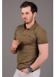 Damla Desenli Polo Yaka Haki T-Shirt