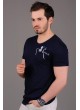 Iskelet Baskılı Cepli Lacivert T-Shirt