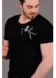 Iskelet Baskılı Cepli Siyah T-Shirt