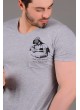 Darth Vader Baskılı Cepli Gri T-Shirt