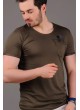 Iskelet Baskılı Cepli Haki T-Shirt