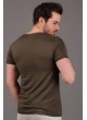 Iskelet Baskılı Cepli Haki T-Shirt