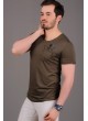 Iskelet Baskılı Cepli Haki T-Shirt