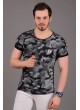 Armalı Siyah Kamuflaj T-Shirt