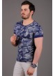 Armalı Mavi Kamuflaj T-Shirt