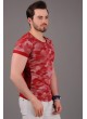 Armalı Kırmızı Kamuflaj T-Shirt