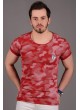 Armalı Kırmızı Kamuflaj T-Shirt
