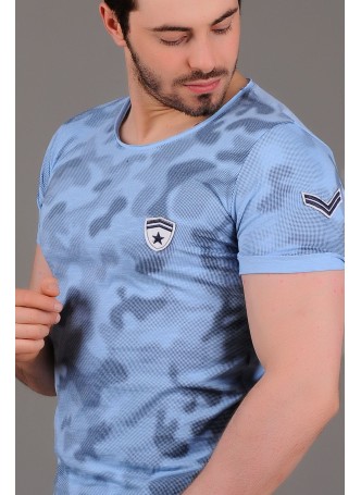 Armalı Turkuaz Kamuflaj T-Shirt