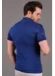 Bisiklet Desenli Polo Yaka Mavi T-shirt