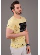 Benekli Baskılı Sarı T-Shirt