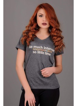 So Much V Yaka Gri T-shirt