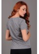 Salaş V Yaka Gri Parlak T-shirt