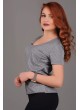 Salaş V Yaka Gri Parlak T-shirt