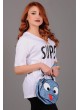 Super Baskılı V Yaka Beyaz T-shirt
