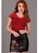Üstü Dantelli Bordo Bluz