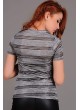 V Yaka Çizgili Simli T-shirt