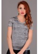 V Yaka Çizgili Simli T-shirt