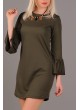 Volanlı Kol Haki Elbise