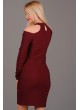 Omuz Açık Bordo Elbise