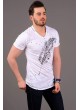 Tüy Baskılı Beyaz T-shirt