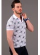 Yıldız Desenli Polo Yaka Beyaz T-shirt