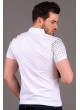 Desenli Polo Yaka Beyaz T-shirt