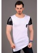 Kurukafa Deri Detay Beyaz T-shirt