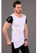 Kurukafa Deri Detay Beyaz T-shirt