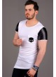 Kurukafa Deri Detay Beyaz T-shirt