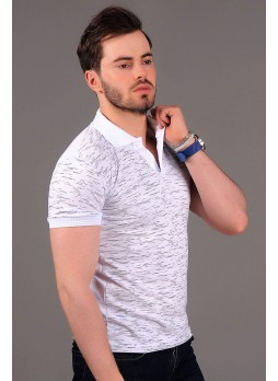 Kırçıllı Polo Yaka Beyaz T-shirt