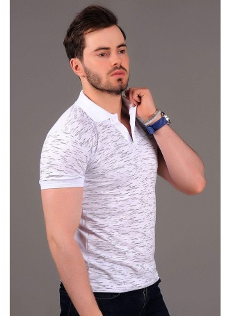 Kırçıllı Polo Yaka Beyaz T-shirt