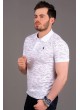 Kırçıllı Polo Yaka Beyaz T-shirt