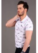 Bisiklet Desen Polo Yaka BeyazT-shirt