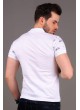 Bisiklet Desen Polo Yaka BeyazT-shirt