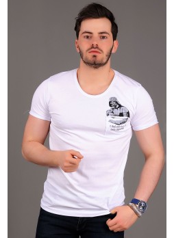 Darth Vater Baskılı Beyaz T-shirt