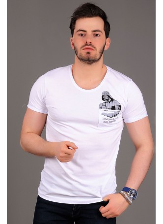 Darth Vater Baskılı Beyaz T-shirt