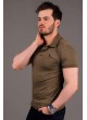 Kırçıllı Polo Yaka Haki T-shirt