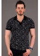 Kırçıllı Polo Yaka Siyah T-shirt