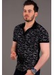 Kırçıllı Polo Yaka Siyah T-shirt