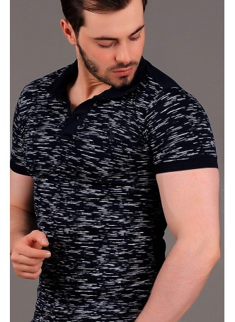 Kırçıllı Polo Yaka Lacivert T-shirt