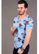 91 Baskılı Açık Mavi T-shirt